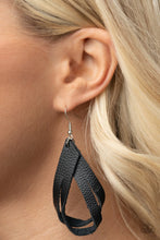 Load image into Gallery viewer, Paparazzi 🔆 Thats A STRAP - Black Earrings