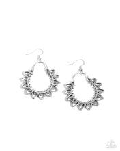 Load image into Gallery viewer, oak-sisters-jewelry-botanical-tambourine-silver-earrings-paparazzi-accessories-by-lisa