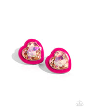 Load image into Gallery viewer, oak-sisters-jewelry-heartfelt-haute-pink-post earrings-paparazzi-accessories-by-lisa