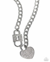 Load image into Gallery viewer, oak-sisters-jewelry-lock-up-your-love-white-necklace-paparazzi-accessories-by-lisa