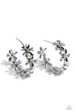 Load image into Gallery viewer, oak-sisters-jewelry-floral-flamenco-silver-earrings-paparazzi-accessories-by-lisa