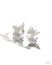 Load image into Gallery viewer, oak-sisters-jewelry-no-wings-attached-silver-earrings-paparazzi-accessories-by-lisa