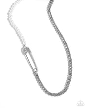 Load image into Gallery viewer, oak-sisters-jewelry-safety-pin-style-white-necklace-paparazzi-accessories-by-lisa
