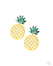 Load image into Gallery viewer, oak-sisters-jewelry-pineapple-passion-yellow-post earrings-paparazzi-accessories-by-lisa