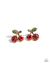 Load image into Gallery viewer, oak-sisters-jewelry-cherry-candidate-gold-post earrings-paparazzi-accessories-by-lisa