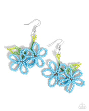 Load image into Gallery viewer, oak-sisters-jewelry-beaded-blooms-blue-earrings-paparazzi-accessories-by-lisa