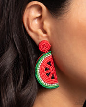 Load image into Gallery viewer, Paparazzi 🔆 Watermelon Welcome - Red Post Earrings
