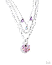 Load image into Gallery viewer, oak-sisters-jewelry-heart-history-purple-necklace-paparazzi-accessories-by-lisa