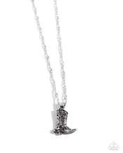 Load image into Gallery viewer, oak-sisters-jewelry-collectable-cowboy-silver-necklace-paparazzi-accessories-by-lisa