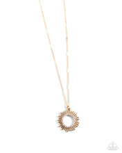 Load image into Gallery viewer, oak-sisters-jewelry-sunburst-surprise-gold-necklace-paparazzi-accessories-by-lisa