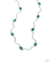 Load image into Gallery viewer, oak-sisters-jewelry-striped-season-green-necklace-paparazzi-accessories-by-lisa