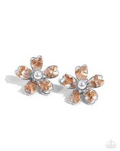Load image into Gallery viewer, oak-sisters-jewelry-chiseled-casino-brown-post earrings-paparazzi-accessories-by-lisa