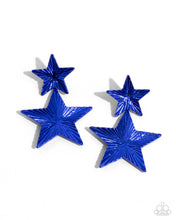 Load image into Gallery viewer, oak-sisters-jewelry-patriotic-promise-blue-post earrings-paparazzi-accessories-by-lisa