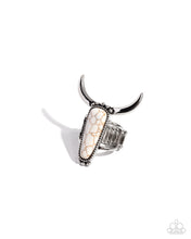 Load image into Gallery viewer, oak-sisters-jewelry-longhorn-luxe-white-ring-paparazzi-accessories-by-lisa