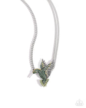 Load image into Gallery viewer, oak-sisters-jewelry-hummingbird-headline-green-necklace-paparazzi-accessories-by-lisa