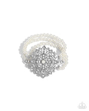 Load image into Gallery viewer, oak-sisters-jewelry-flattering-florals-white-bracelet-paparazzi-accessories-by-lisa