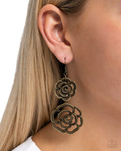 Load image into Gallery viewer, Paparazzi 🔆 Reminiscent Rosette - Brass Earrings