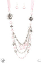 Load image into Gallery viewer, oak-sisters-jewelry-pink-ribbon-and-pearls-blockbuster-necklace-paparazzi-accessories-by-lisa