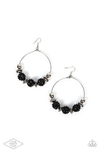Load image into Gallery viewer, oak-sisters-jewelry-threaded-hoops-black-shimmer-accent-blockbust-paparazzi-accessories-by-lisa