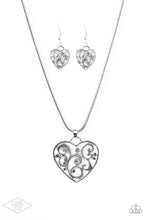Load image into Gallery viewer, oak-sisters-jewelry-filigree-your-heart-with-love-silver-necklace-paparazzi-accessories-by-lisa