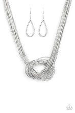 Load image into Gallery viewer, oak-sisters-jewelry-knotted-knockout-silver-necklace-paparazzi-accessories-by-lisa