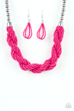 Load image into Gallery viewer, oak-sisters-jewelry-savannah-surfin-pink-necklace-paparazzi-accessories-by-lisa