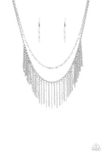 Load image into Gallery viewer, oak-sisters-jewelry-fierce-in-fringe-silver-necklace-paparazzi-accessories-by-lisa