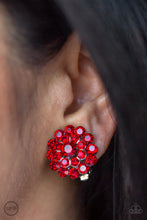 Load image into Gallery viewer, Paparazzi π Glammed Out - Red Clip-On