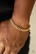 Load image into Gallery viewer, Paparazzi 🔆 Rulebreaker - Gold Mens Bracelet