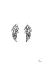 Load image into Gallery viewer, oak-sisters-jewelry-feathered-fortune-silver-post earrings-paparazzi-accessories-by-lisa