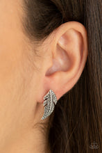 Load image into Gallery viewer, Paparazzi π Feathered Fortune - Silver Post Earrings