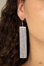 Load image into Gallery viewer, Paparazzi π Top-Down Shimmer - White Earrings