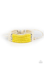 Load image into Gallery viewer, oak-sisters-jewelry-hot-cross-bungee-yellow-bracelet-paparazzi-accessories-by-lisa