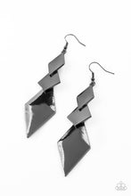 Load image into Gallery viewer, oak-sisters-jewelry-danger-ahead-black-earrings-paparazzi-accessories-by-lisa