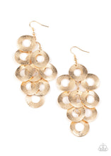 Load image into Gallery viewer, oak-sisters-jewelry-scattered-shimmer-gold-earrings-paparazzi-accessories-by-lisa