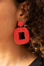 Load image into Gallery viewer, Paparazzi 🔆 Beaded Bella - Red Post Earrings