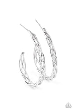 Load image into Gallery viewer, oak-sisters-jewelry-twisted-tango-silver-earrings-paparazzi-accessories-by-lisa