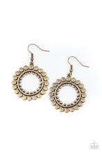 Load image into Gallery viewer, oak-sisters-jewelry-radiating-radiance-brass-earrings-paparazzi-accessories-by-lisa