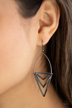 Load image into Gallery viewer, Paparazzi 🔆 Proceed With Caution - Black Earrings