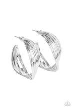 Load image into Gallery viewer, oak-sisters-jewelry-curves-in-all-the-right-places-silver-earrings-paparazzi-accessories-by-lisa