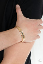 Load image into Gallery viewer, Paparazzi 🔆 Conquer Your Fears - Gold Mens Bracelet