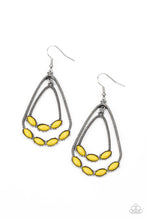 Load image into Gallery viewer, oak-sisters-jewelry-summer-staycation-yellow-earrings-paparazzi-accessories-by-lisa