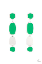 Load image into Gallery viewer, oak-sisters-jewelry-all-out-allure-green-post earrings-paparazzi-accessories-by-lisa