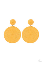 Load image into Gallery viewer, oak-sisters-jewelry-circulate-the-room-yellow-post earrings-paparazzi-accessories-by-lisa