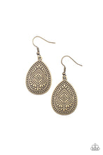 Load image into Gallery viewer, oak-sisters-jewelry-mayan-mecca-brass-earrings-paparazzi-accessories-by-lisa