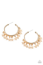 Load image into Gallery viewer, oak-sisters-jewelry-happy-independence-day-gold-earrings-paparazzi-accessories-by-lisa
