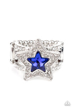 Load image into Gallery viewer, oak-sisters-jewelry-one-nation-under-sparkle-blue-ring-paparazzi-accessories-by-lisa