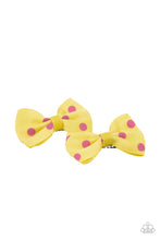 Load image into Gallery viewer, oak-sisters-jewelry-polka-dot-drama-yellow-hair clip-paparazzi-accessories-by-lisa