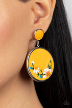 Load image into Gallery viewer, Paparazzi 🔆 Embroidered Gardens - Yellow Post Earrings