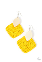 Load image into Gallery viewer, oak-sisters-jewelry-sabbatical-weave-yellow-earrings-paparazzi-accessories-by-lisa